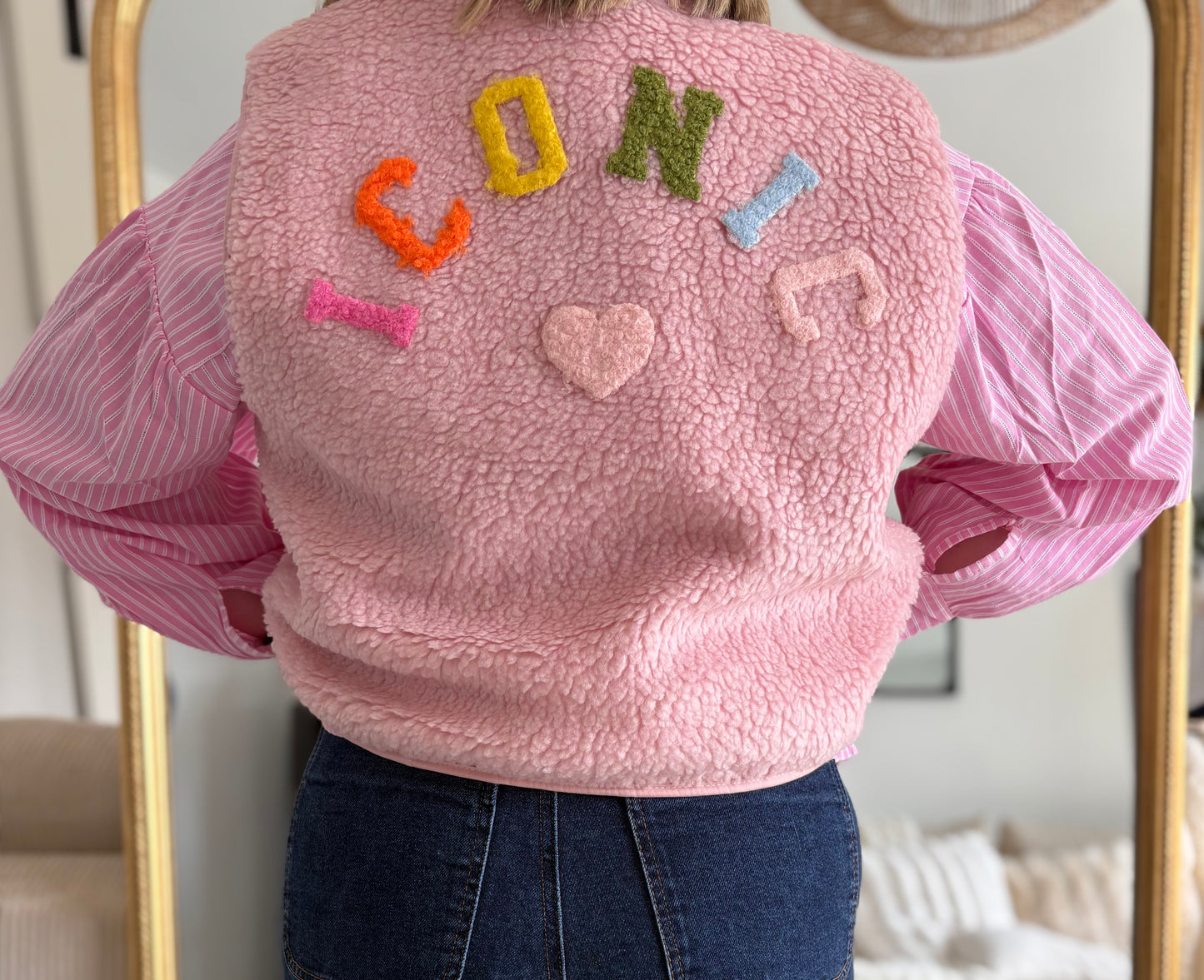 Gilet sans manches rose