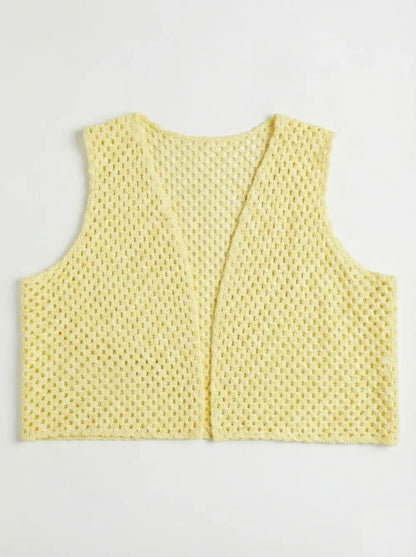 Gilet crochet jaune