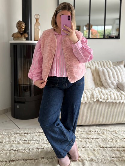 Gilet sans manches rose