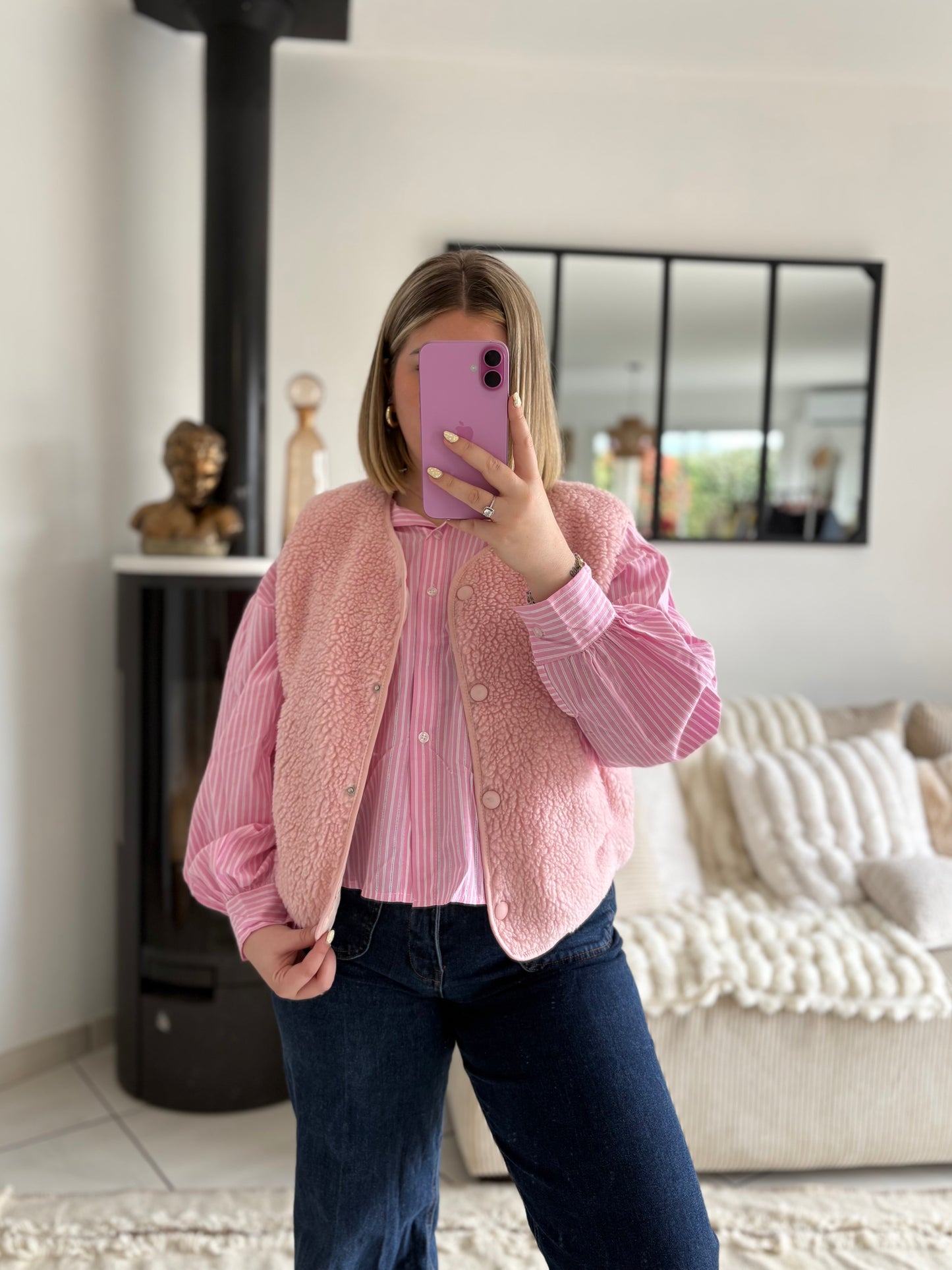 Gilet sans manches rose