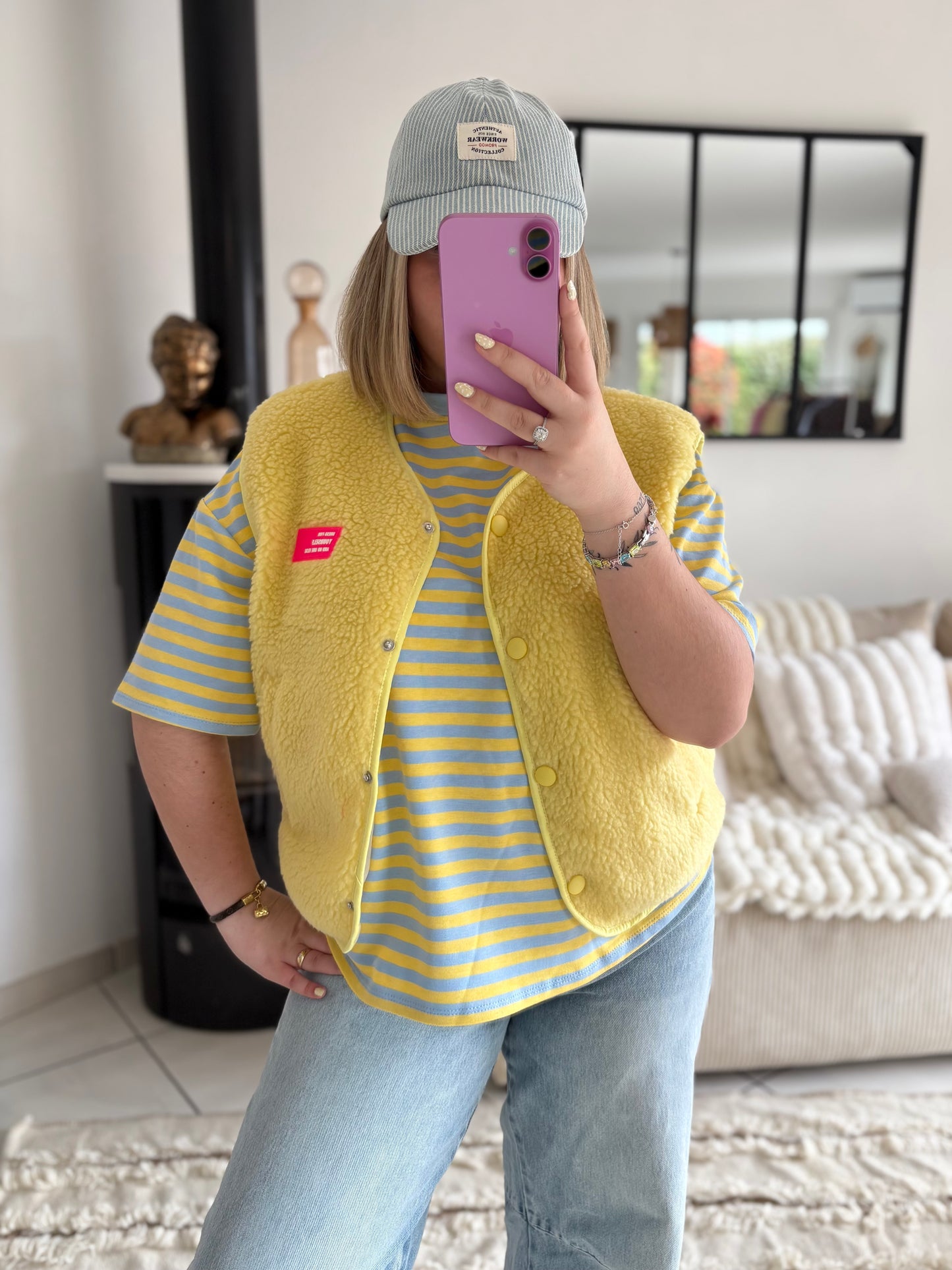 Gilet sans manches jaune