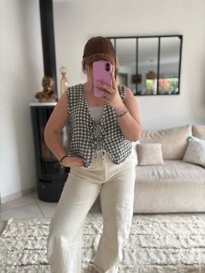 Gilet top en gaze de coton