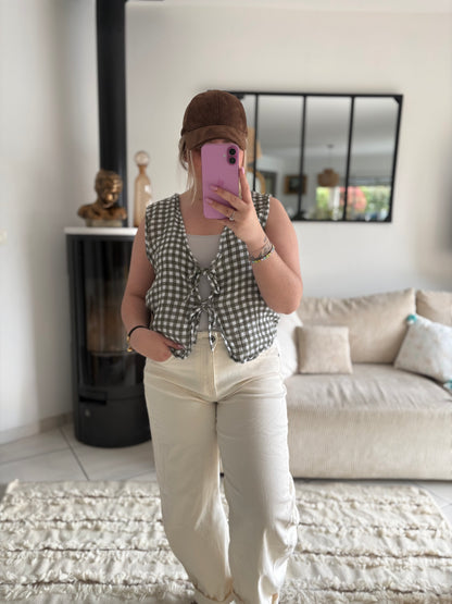 Gilet top en gaze de coton