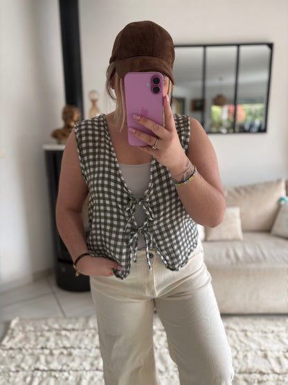 Gilet top en gaze de coton